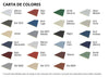 Carta de colores de panel sandwich fachada