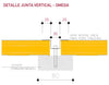 Junta horizontal con omega en panel sandwich fachada
